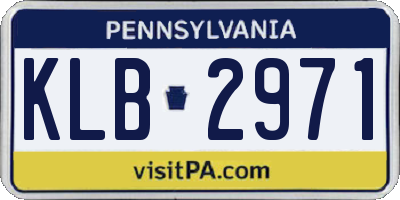 PA license plate KLB2971