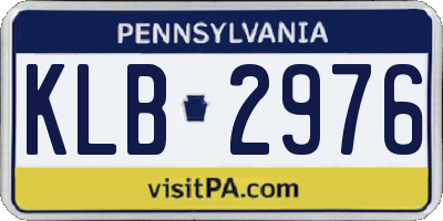 PA license plate KLB2976