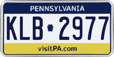 PA license plate KLB2977
