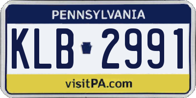 PA license plate KLB2991