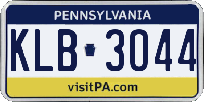 PA license plate KLB3044