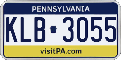PA license plate KLB3055