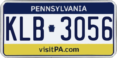 PA license plate KLB3056