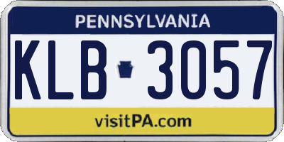 PA license plate KLB3057