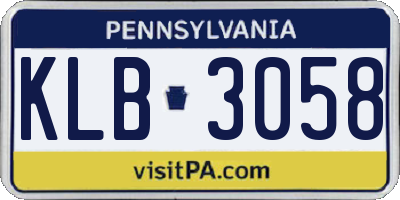 PA license plate KLB3058