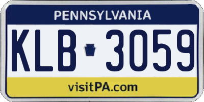 PA license plate KLB3059