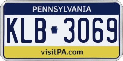PA license plate KLB3069