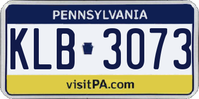 PA license plate KLB3073