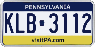 PA license plate KLB3112