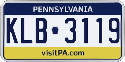 PA license plate KLB3119