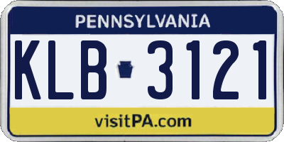 PA license plate KLB3121