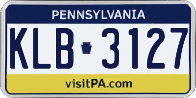 PA license plate KLB3127
