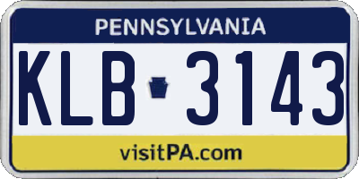 PA license plate KLB3143
