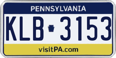PA license plate KLB3153