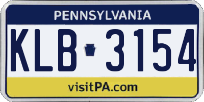 PA license plate KLB3154