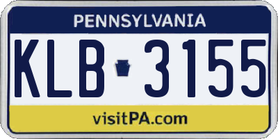 PA license plate KLB3155