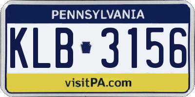 PA license plate KLB3156