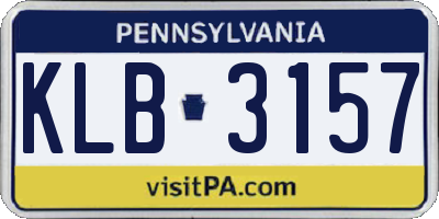 PA license plate KLB3157