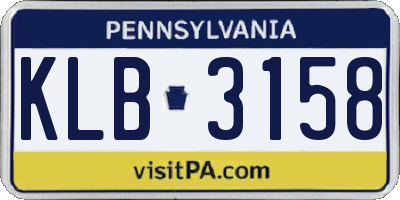 PA license plate KLB3158