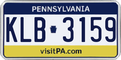 PA license plate KLB3159