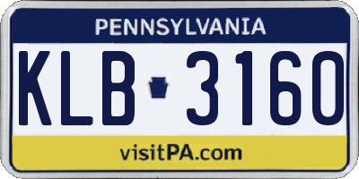 PA license plate KLB3160