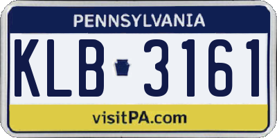 PA license plate KLB3161