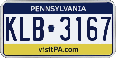 PA license plate KLB3167
