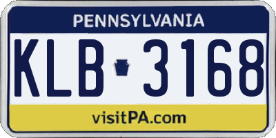 PA license plate KLB3168