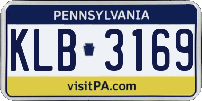 PA license plate KLB3169