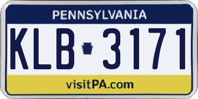 PA license plate KLB3171