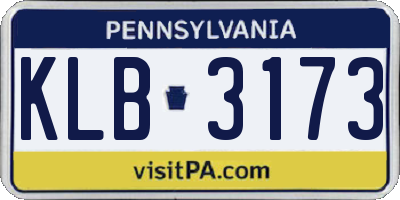 PA license plate KLB3173
