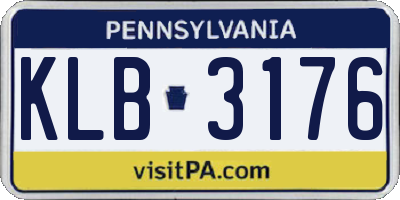 PA license plate KLB3176