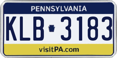 PA license plate KLB3183