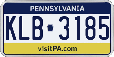 PA license plate KLB3185