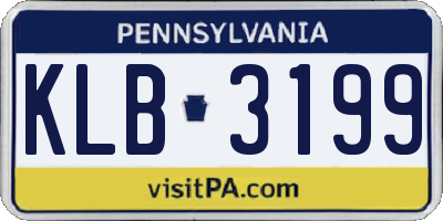PA license plate KLB3199
