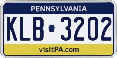 PA license plate KLB3202