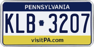 PA license plate KLB3207