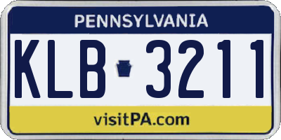 PA license plate KLB3211