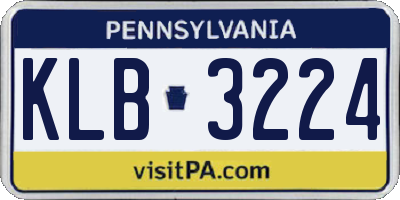 PA license plate KLB3224
