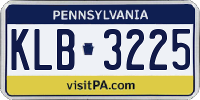 PA license plate KLB3225