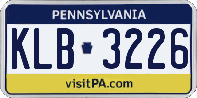 PA license plate KLB3226