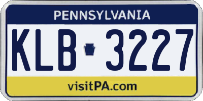 PA license plate KLB3227