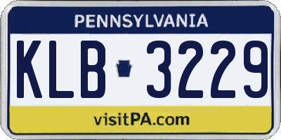 PA license plate KLB3229