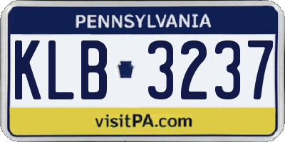 PA license plate KLB3237