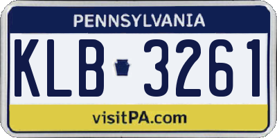 PA license plate KLB3261