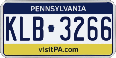 PA license plate KLB3266