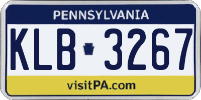 PA license plate KLB3267