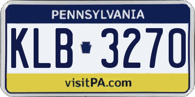 PA license plate KLB3270