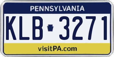 PA license plate KLB3271