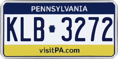 PA license plate KLB3272